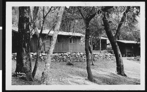 Exterior view of cabins at Fern Lodge, ca.1930