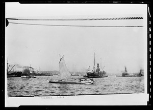 Several ships at a harbor in Yokohama, Japan