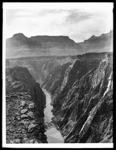 The Colorado River in the Grand Canyon from Bright Angel Plateau looking west