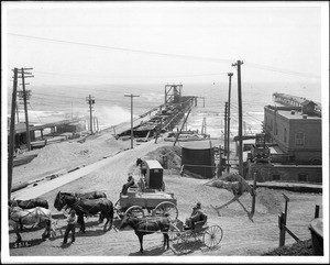 Construction of the Santa Monica Pier, ca.1890