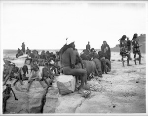 Races on the last day of the Hopi Snake ceremonies in the village of Mishongnovi, ca.1900-1901