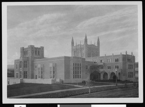 Kerckhoff Hall (Student Union Building) on the southeast side of the University of California Los Angeles campus