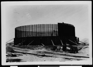 Partially constructed digester for the Department of Public Works Terminal Island Sewage Disposal Plant, 1933