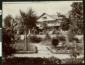 Exterior view of the Altadena residence of Colonel George G. Green, owner of the Hotel Green
