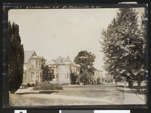 Three homes on a street in Petaluma, ca.1900