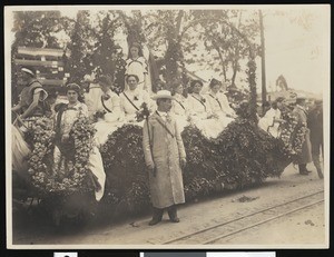 German Singing Society Float at the La Fiesta de Los Angeles, ca.1909