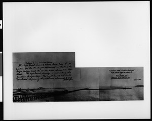 San Pedro Harbor with handwritten description, photocopy, April, 1907
