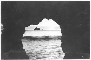 View from inside Robbers Cave, located near Pismo Beach in San Luis Obispo County, California, ca.1900