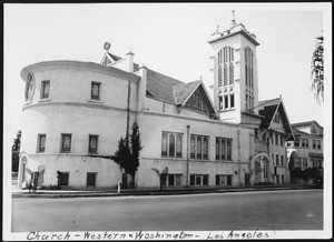 Unidentified church near the intersection of Western Avenue and Washington Boulevard, 1915-1940