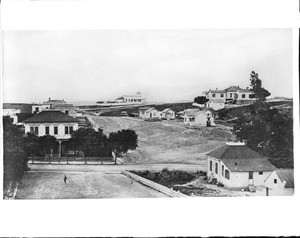 View of Hill Street looking north from Temple Street, Los Angeles, ca.1884