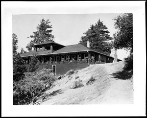 Exterior view of a tavern at Wilson's Peak, ca.1900