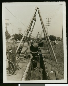 Storm drain construction by the Department of Public Works