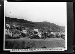 View of Merrilla Terrace, Avalon, showing the new type of architecture evolved by William Wrigley, Jr., 1926