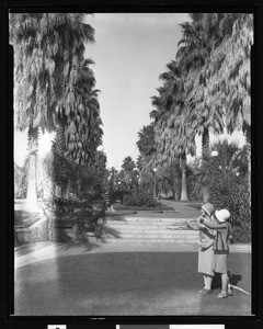 Two women in a Beverly Hills park