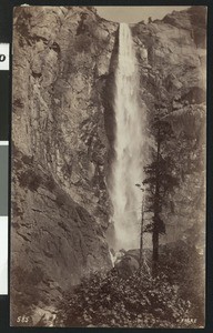 View of Bridal Veil Falls in Yosemite National Park, ca.1920