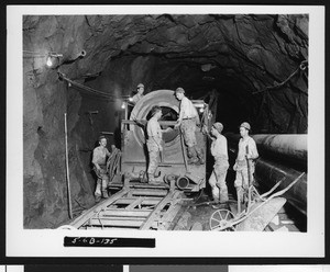 Miners at the construction of the Colorado River Aqueduct, ca.1930