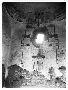 Detail of the painting on the walls of the dome of Mission Tumacacori, near Tucson, Arizona, ca.1908