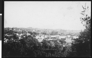 Birdseye view of Los Gatos, California, ca.1900