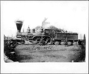 "L. L. Robinson" locomotive used by the Sacramento Valley Rfailorad, California, ca.1867