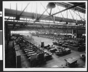 Interior of the North American Aviation airplane factory, September 1937