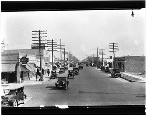 View of the intersection of Whittier Boulevard and Ocean View Avenue, ca.1924