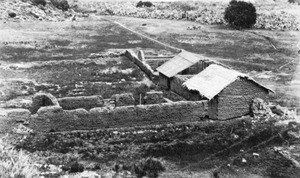 Exterior view of Mission Santo Domingo (or Mission San Domingo), Baja California, Mexico, (or Arizona) ca.1880