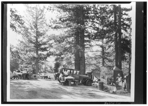 Families picnicking at camp sites at Big Pines Recreational Camp, 1928