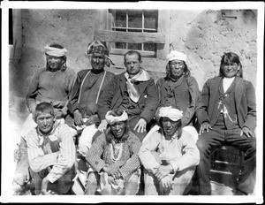 Padre Caciques, Governor Eusebius, and the Council, Acoma Pueblo, ca.1900