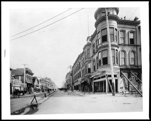 San Jose's Main Street showing damage from the earthquake, 1906