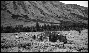 Graves in a field near Mono Lake or Lake Tahoe