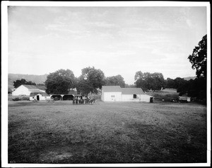 California ranch house and cowboys, ca.1890