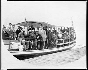 Members of the Sunset Club aboard the boat "Fort Rosecrans" in San Diego, ca.1908