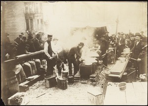 Men serving coffee to refugees of the San Francisco earthquake and fire, April 18, 1906