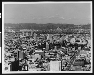 Panoramic view of Los Angeles west, April 1967