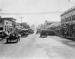 Lankershim Boulevard, later North Hollywood Boulevard, in the town of Lankershim in the San Fernando Valley, California, ca.1927