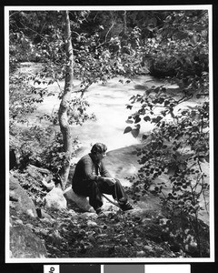 Woman by a river, Canada, ca.1930-1939