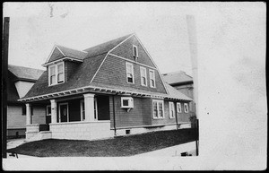 Postcard showing an exterior view of a "new" Dutch Colonial-style house, ca.1904