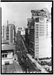 View north on Broadway from the Chamber of Commerce building, 1927