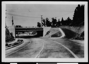 Silverlake Boulevard looking southeast, showing completed grade separation at Temple Street, June 11, 1934