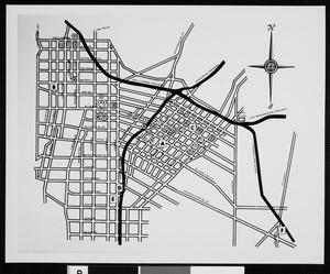 Map of Los Angeles freeways, ca.1960