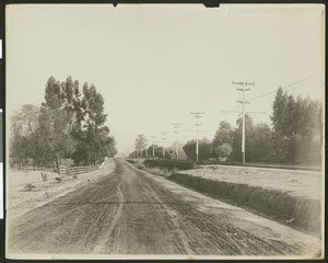 Pacific Electric tracks running parallel to Huntington Drive, ca.1905(1895?)