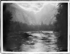 Moonlight on the Merced River in Yosemite National Park, California, 1900-1902