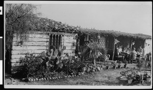 Exterior view of the Carl Bernardt adobe in Carlsbad, ca.1885