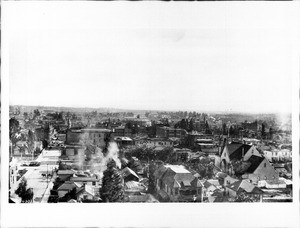 Panoramic view of including Third Street looking east from Olive Street, ca.1889