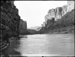 Colorado River, just above Soap Creek Rapids, Marble Canyon from river, ca.1900