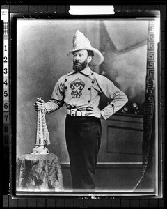 Portrait of Charles E. Miles, Los Angeles's last volunteer fire chief, ca.1870-1879