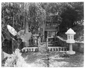 View of a landscaped yard, Los Angeles, ca. 1920