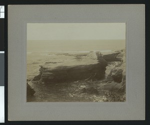 Elevated view of Cathedral Rock in the ocean in La Jolla, ca.1910