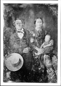 Portrait of John Rowland and his wife, Alberta at the La Puente Ranch, ca.1856