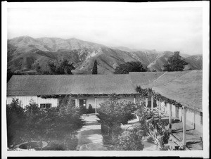 Patio or inner court at Camulos Ranch, from the north, ca.1884